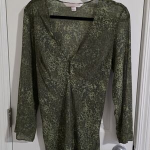 Victoria's Secret Olive Patterned Top